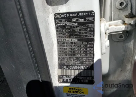 2017 Land Rover Discovery Sport Se z USA, uszkodzony, nr VIN SALCP2BG0HH652492